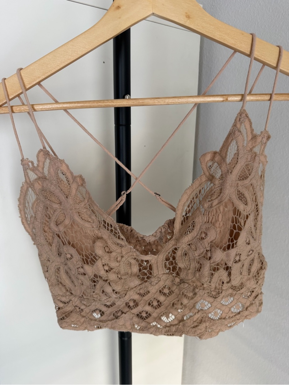 Free People Intimately Lace Bralette Nude Beige Size M